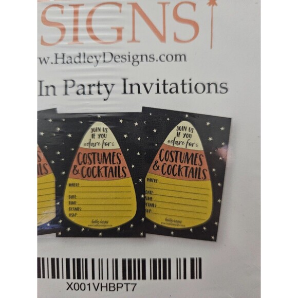 25 Halloween Party Invitations By Hadley Designs Candy Corn Costumes & Cocktails - Picture 2 of 2